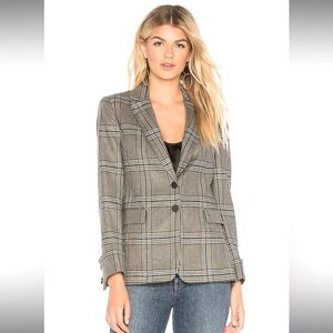 Alice + Olivia Pauline grey/black plaid sparkly blazer